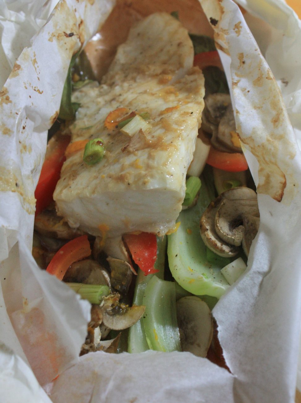 Asian-Style Halibut in Parchment