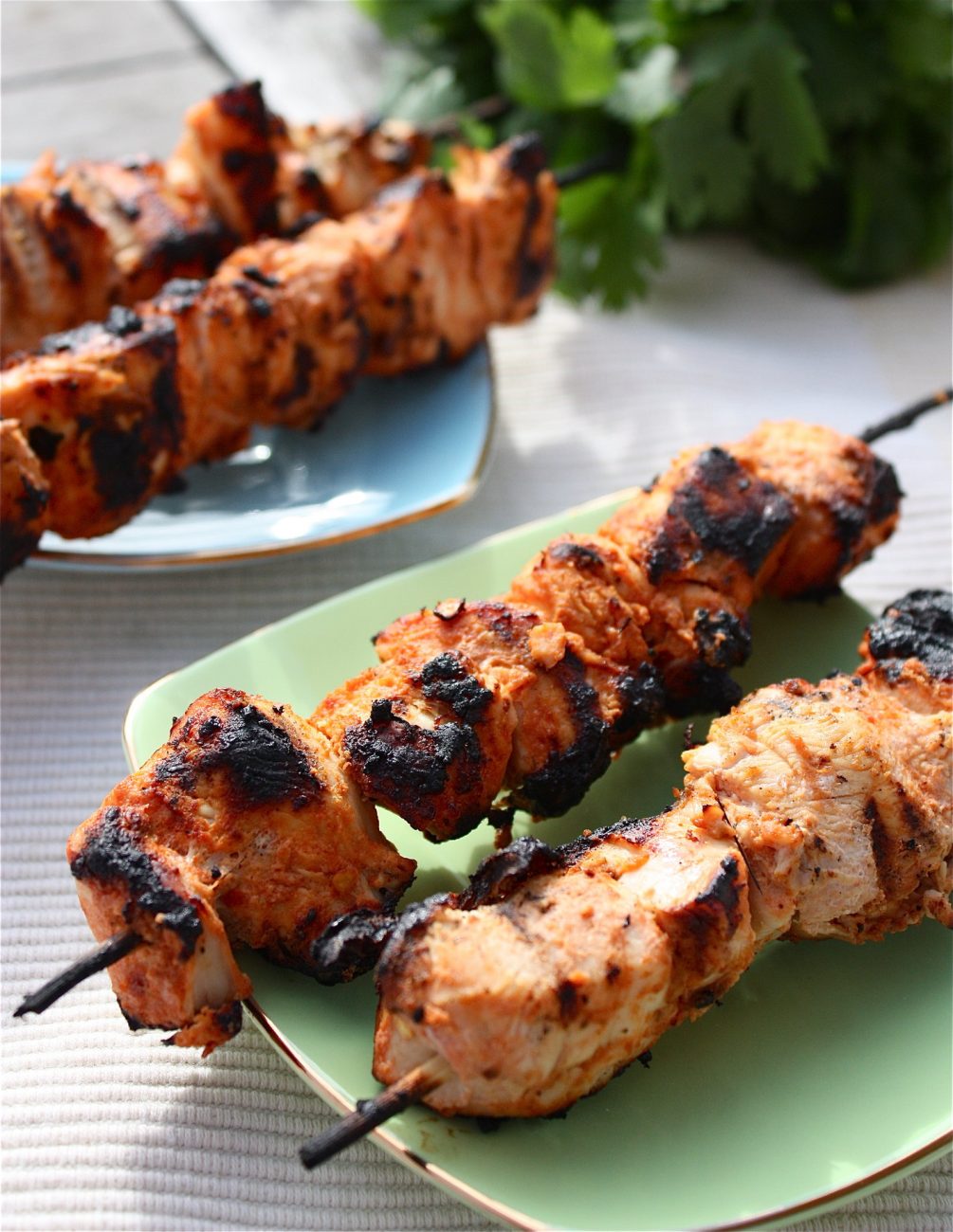 Grilled Spicy Yogurt Marinated Chicken Kabobs