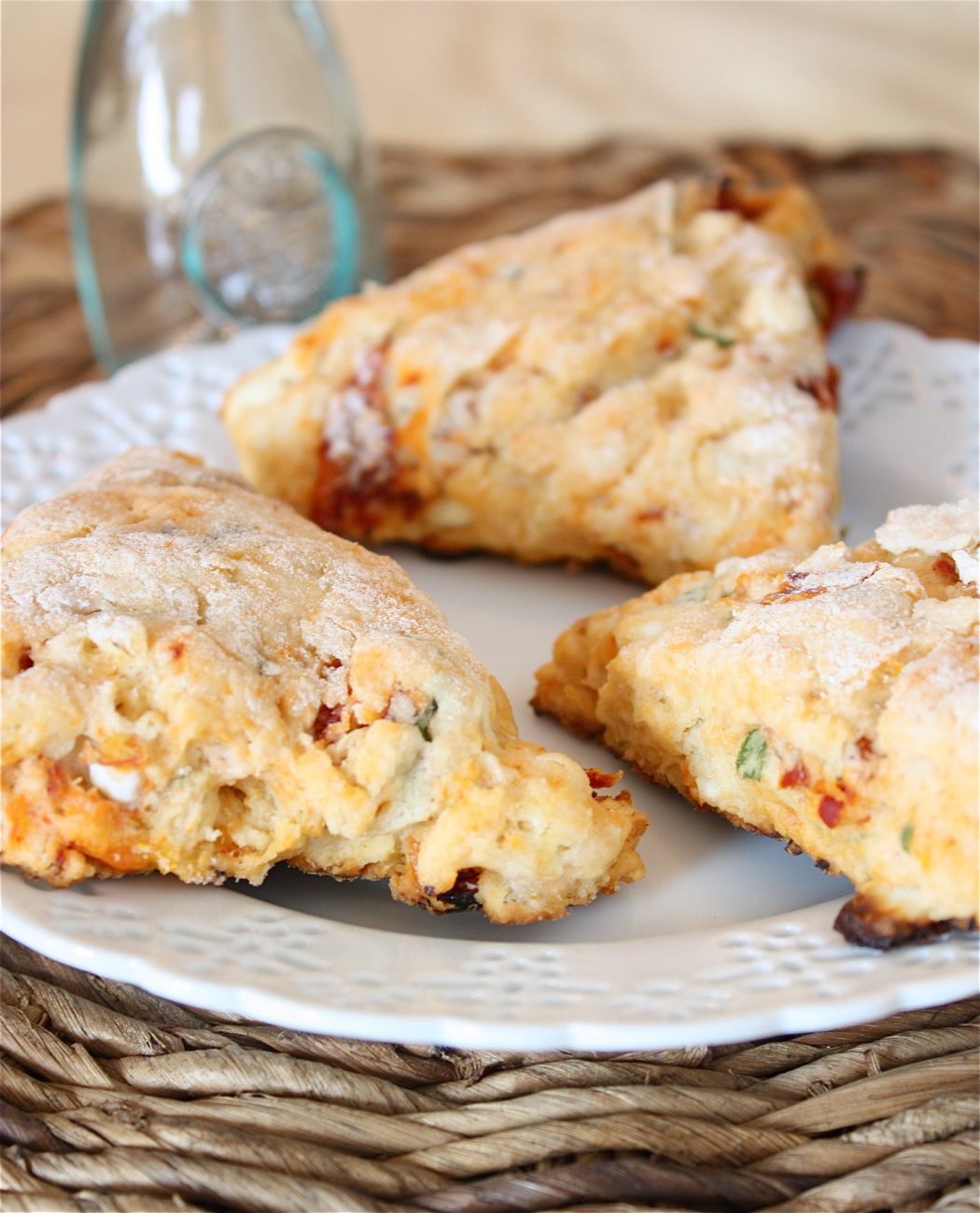 Sun Dried Tomato, Basil and Feta Scones