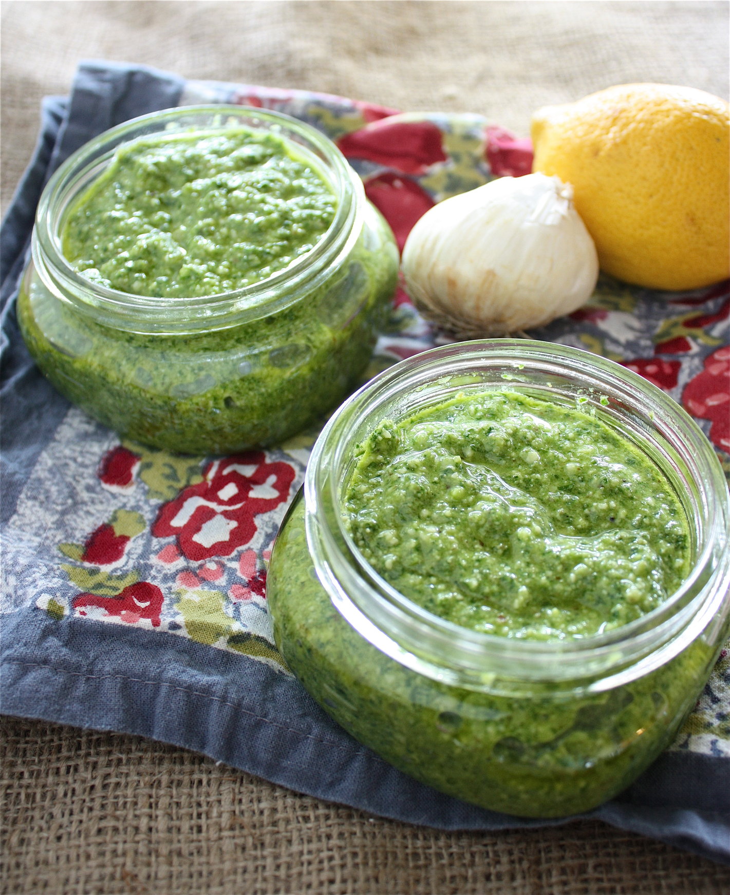 Arugula Walnut Pesto - A Big Mouthful