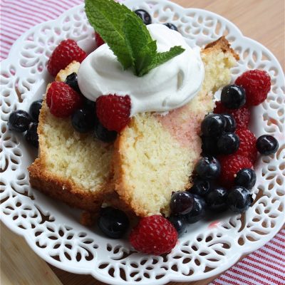 Dorie Greenspan's Perfection Pound Cake Topped with Summer Berries