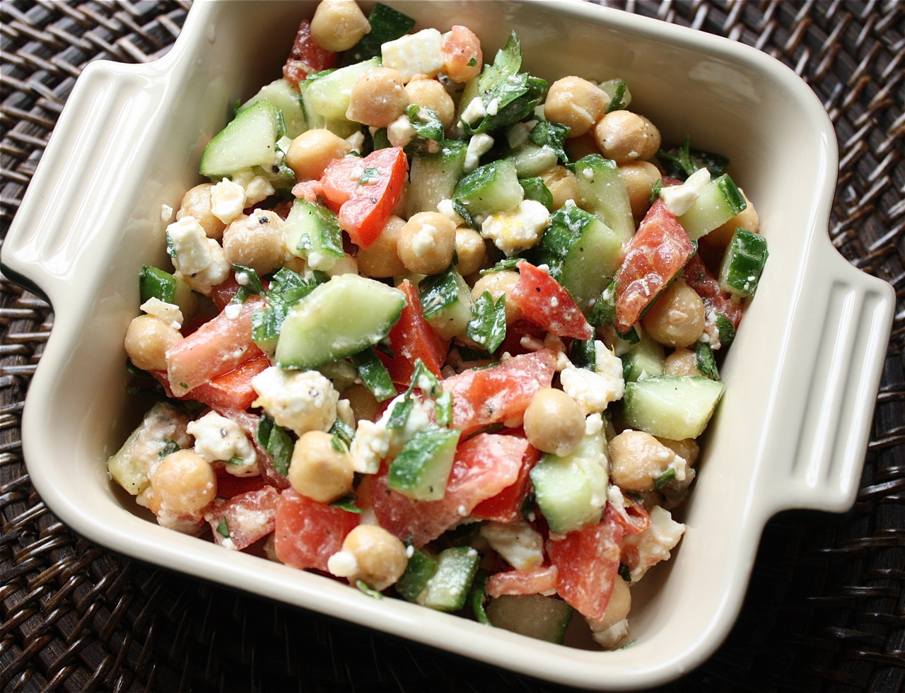 Cucumber, Tomato and Chickpea Salad