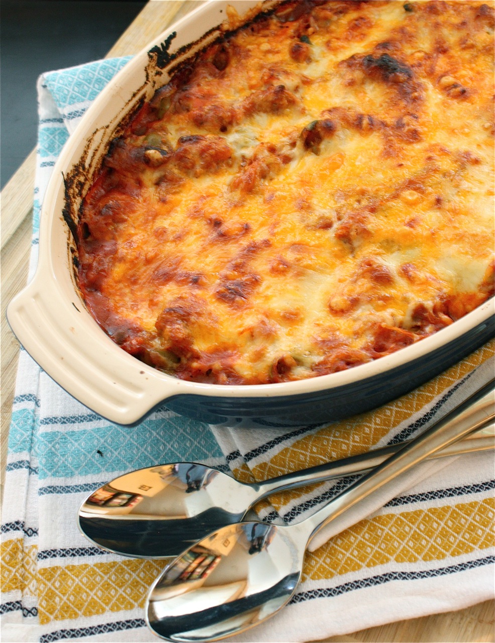 Spaghetti Squash Puttanesca Bake