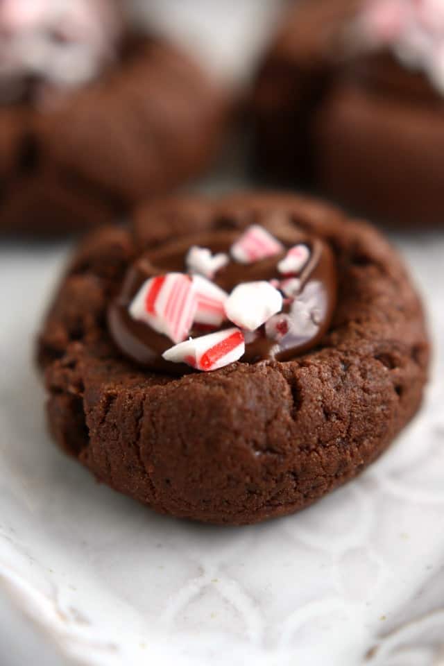 Chocolate-Peppermint Thumbprint Cookies